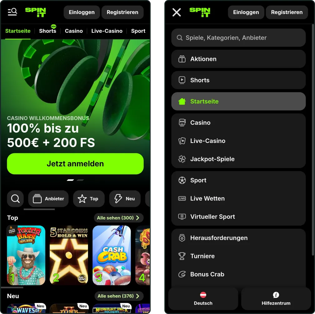 Spinit Casino Test: 500 € Bonus + 10.000 Spiele im Angebot