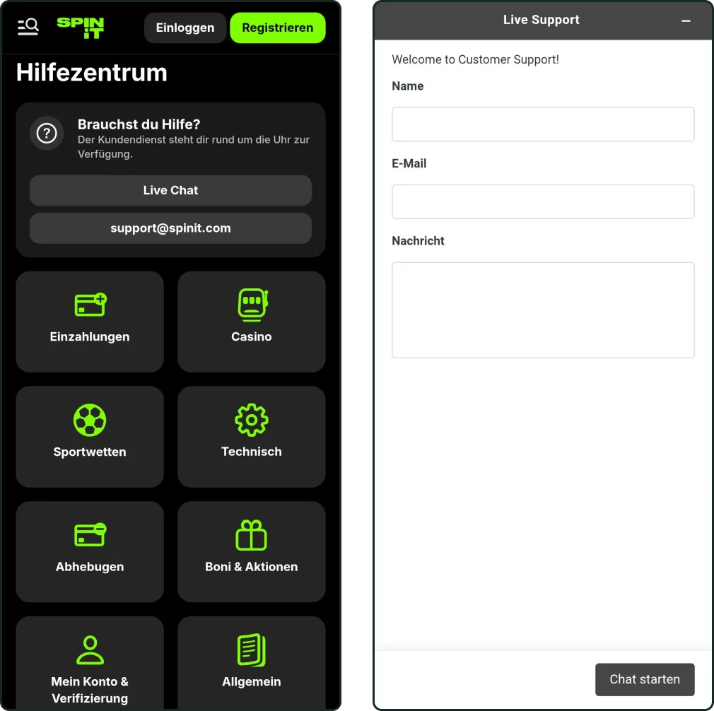 Spinit Casino Hilfe Zentrum