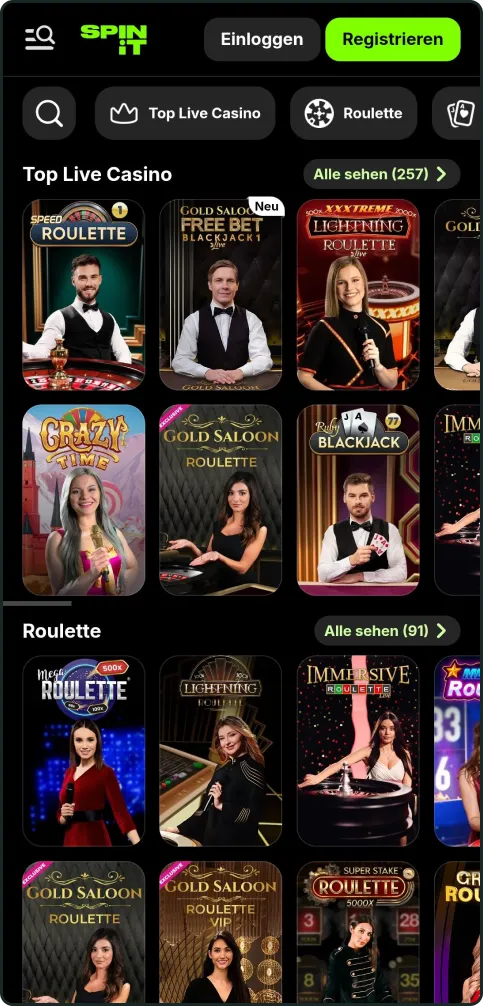 Spinit Casino Live Casino