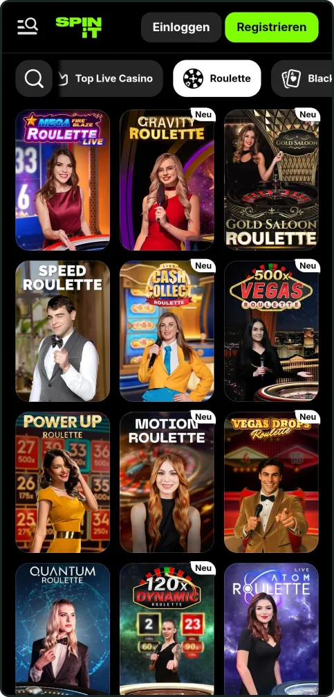 Spinit Casino Live Casino Roulette